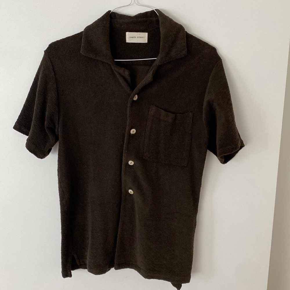 James street co terry cloth button up